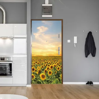 

3D Sunflower Door Wall Sticker Decal Mural Home Bedroom Decor Waterproof