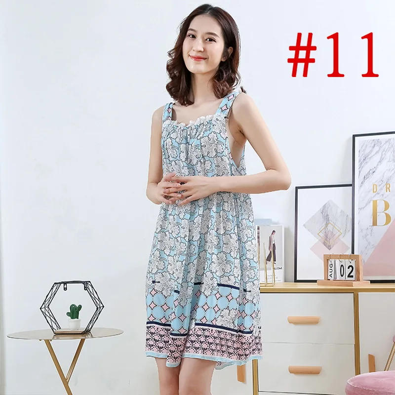 Pattern 11 Цветочные кружева сексуальная ночная сорочка Для женщин Ночная сорочка на бретельках для ухода за кожей халат женский плиссированный подол свободные без рукавов Домашняя одежда, розовый, желтый, синий, белый - Цвет: Pattern 11