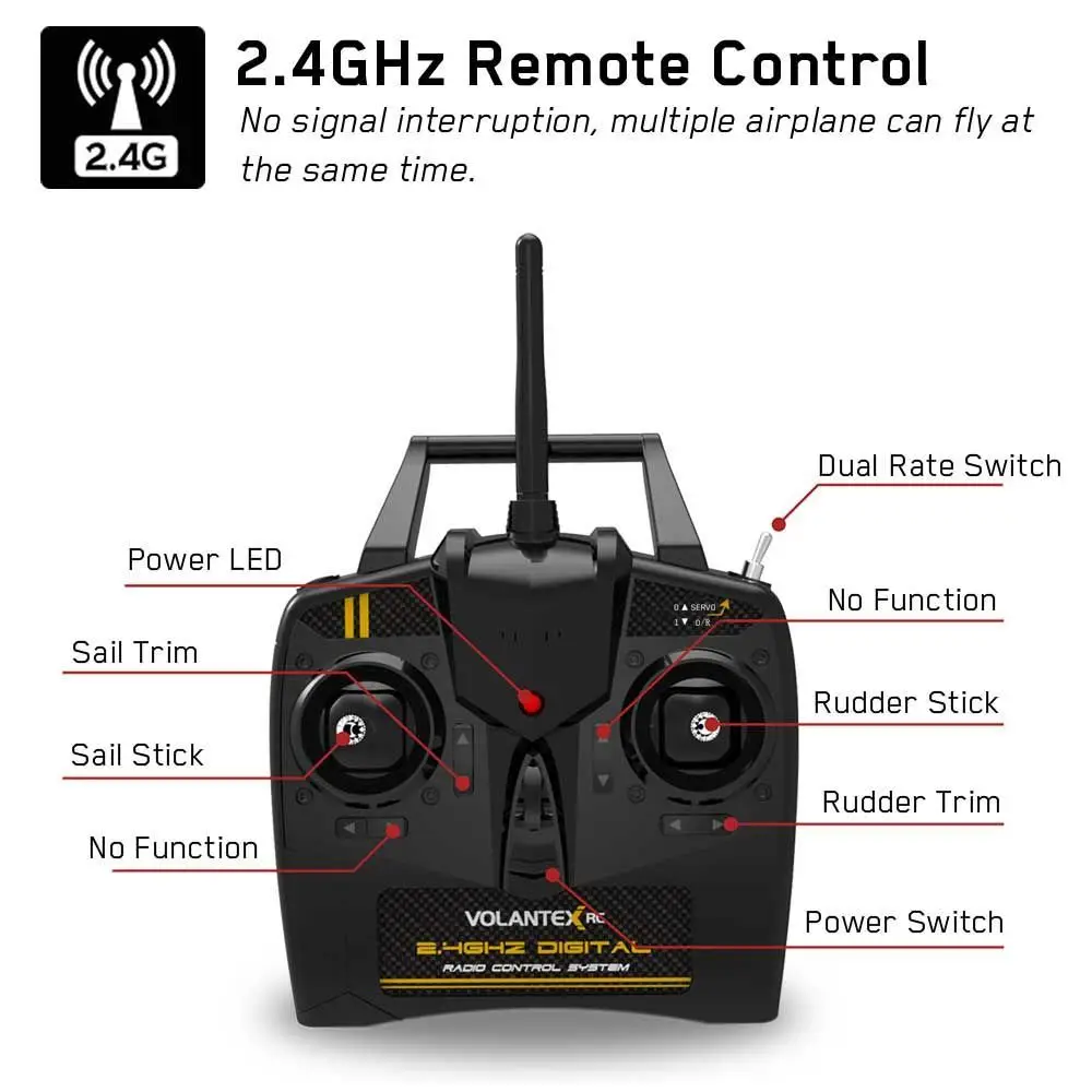 Volantex Racent EAT403 4 CHANNEL Transmitter PT2109 and PR2210 Receiver for 791-1 Compass SR65 791-2 Hurriance 1000 sailboat | Игрушки и