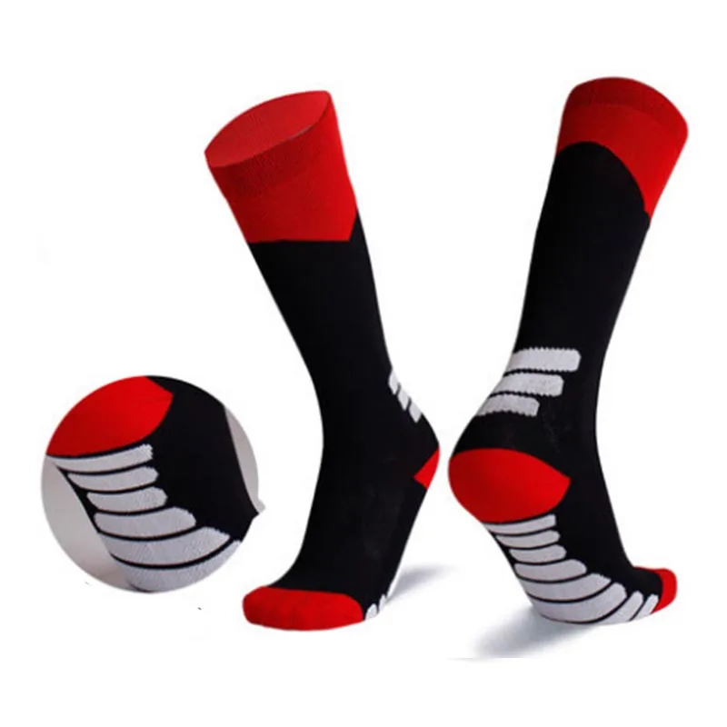 Compression socks for varicose veins Women Men Leg Stocking Support Stretch Below Knee c football socks - Цвет: red black