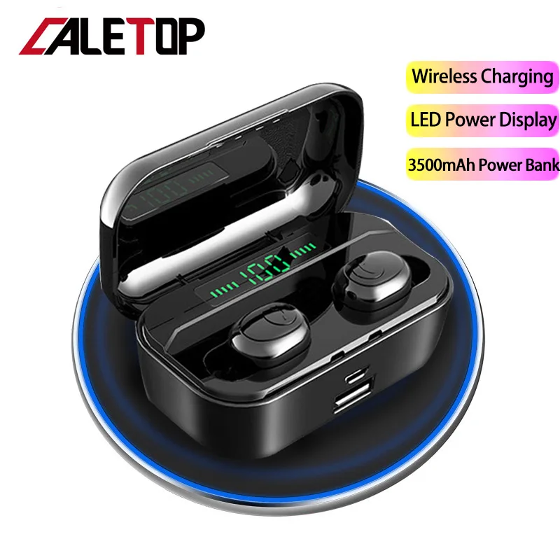 

TWS Bluetooth 5.0 Earphone Led Power Display CVC Noise Reduction 3500mAh Charging Case Support Wireless Charging Sport Headsets
