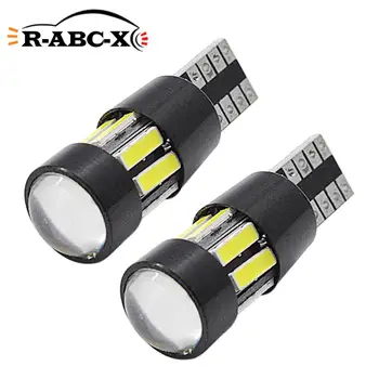 

2x 1.8W T10 W5W 7014 10SMD Canbus LED Car Parking Lights 168 501 Auto Wedge Turn Side Bulbs Car Interior Reading Dome Lamp White
