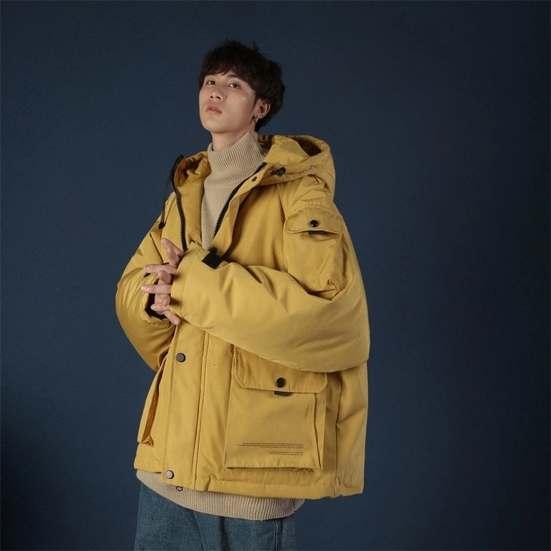 

Winter Men's Waterproof Long Parkas Casual Windbreaker In Warm Snow Jackets Hat Trench Work Cargo 3 Color Cotton-padded Clothes