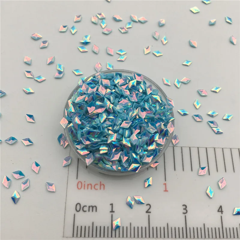 30 г 2x4 мм 3d ромбовидные блестки для рукоделия ногтей, изготовление слизи, свадебные конфетти украшения оптом - Цвет: Golden Blue