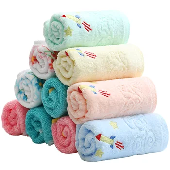 

5 Pcs Child Cute Cotton Towel Cartoon Absorbent High Quality Towel Toalla Secado Rapido Cabello Baby Bathroom Products MM60YJ