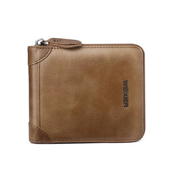 

Fold Men Wallet Short Zipper Small PU Leather Mini Wallets Retro Coin Purse Pocket Vintage Clutch Bag