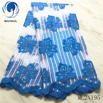 

BEAUTIFICAL French lace fabrics tulle lace embroidery fabric with stones New arrival nigerian net lace fabric for dress ML2N195
