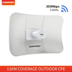 Pont WiFi CPE puissant pour l'extérieur, extension de Transmission sans fil de 11KM, longue portée, station de base wifi 300Mbps, antenne 24dbi 