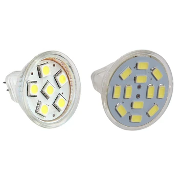 

1pcs Gu4 Mr11 Dc 12V 6 Smd 5050 Led Light Bulb 6000K & 1pcs 6W Gu4 Mr11 Led Spotlight 12 Smd 5730 570 Lm Dc 12V
