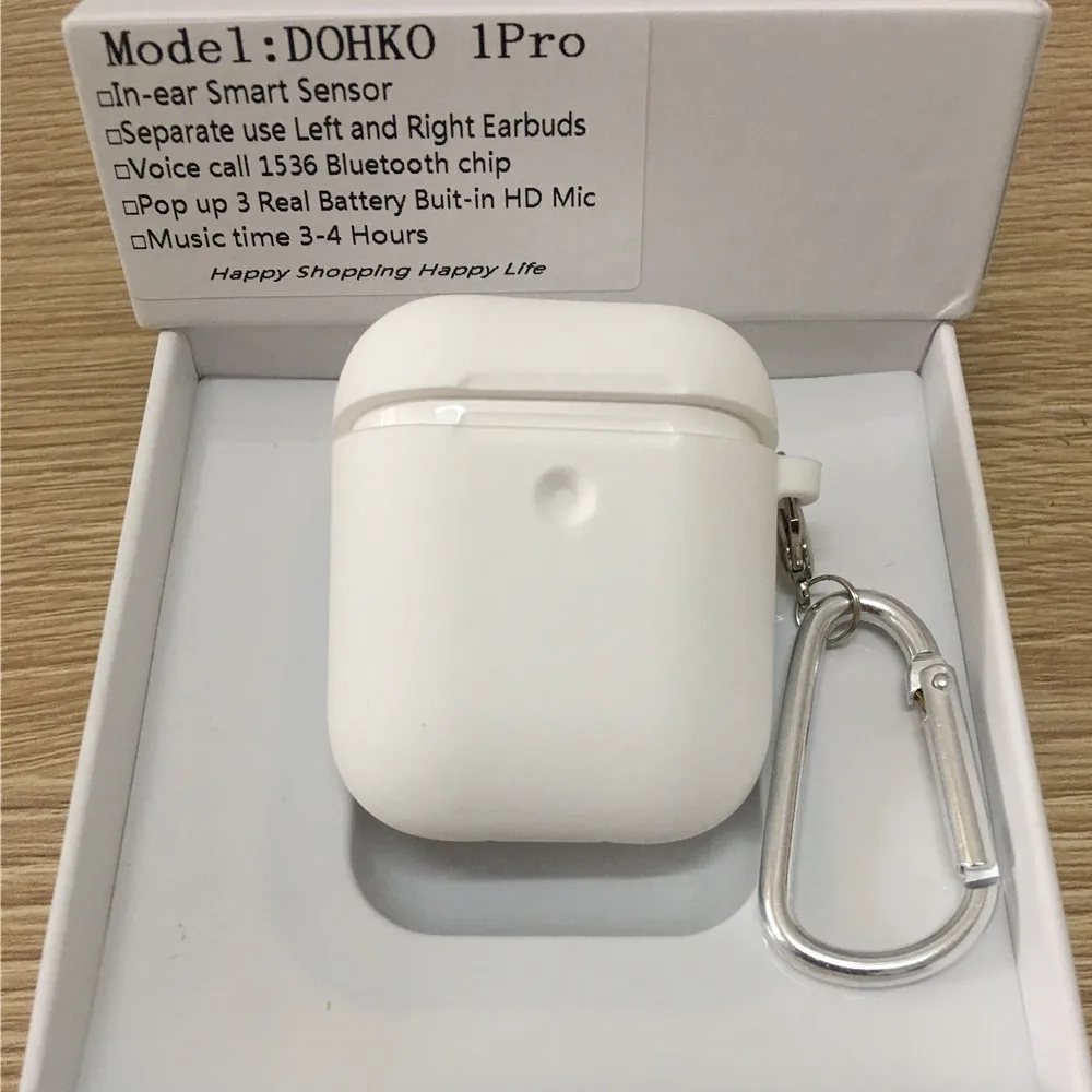 Белый DOHKO 1 PRO оригинальная bluetooth-гарнитура, наушники, беспроводная гарнитура для Iphone Android 7/8/PLUS X xs Max PK i200 i100000 I9000 tws - Цвет: Белый
