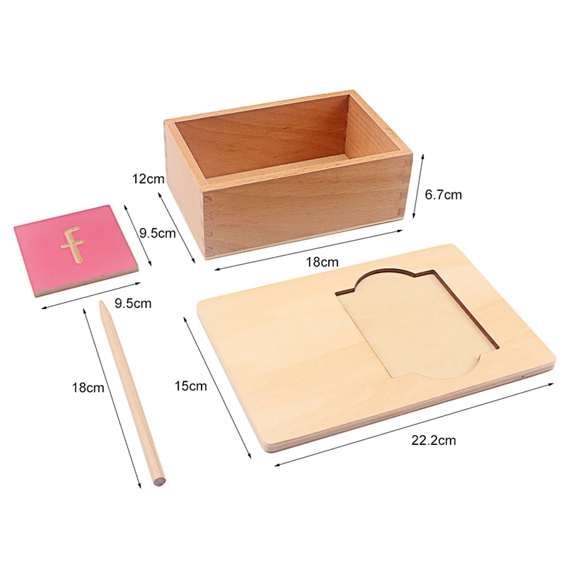 Montessori Language Toys Lowercase Letter English Alphabet Vowel Writing Board with Pen Guided Blind Board Toy Early Preschool 6