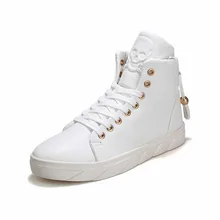 Мужская Белая обувь для скейтбординга; высокие кроссовки на плоской подошве; дышащая уличная спортивная обувь; прогулочная обувь в стиле хип-хоп; chaussure homme