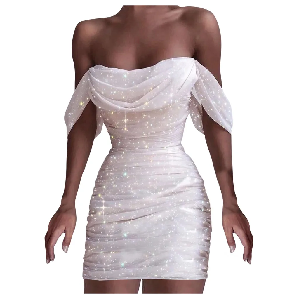 white sequin party dress