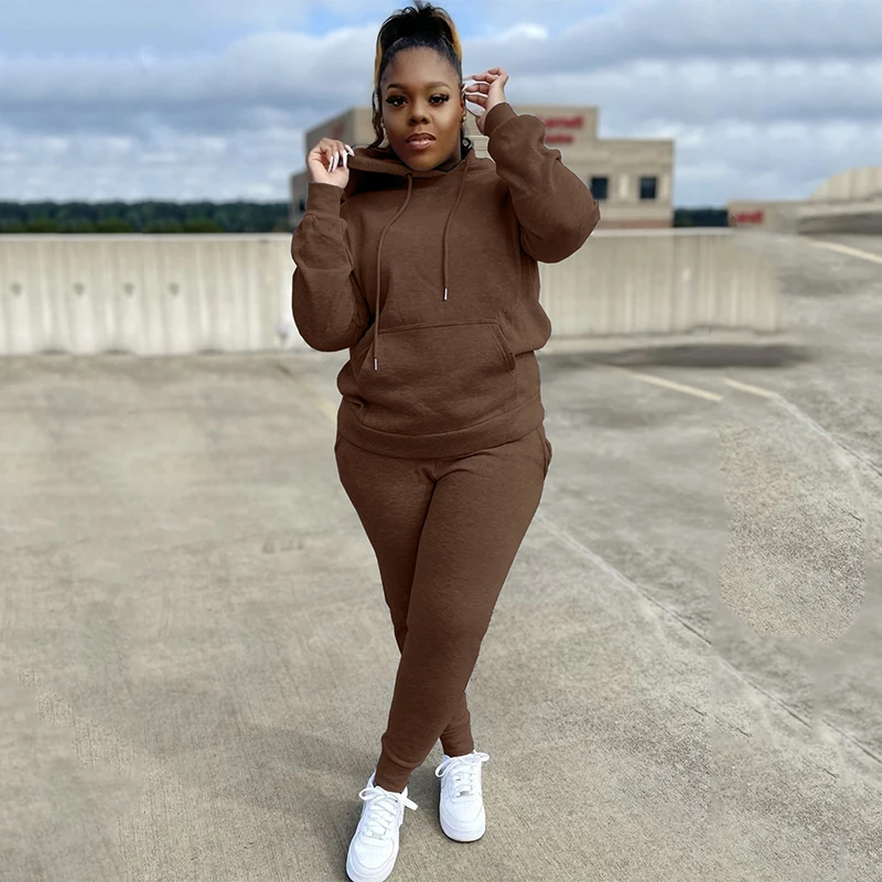 

Plus Size Costumes Winter Tracksuit Long Sleeve Hoodie and Pants Womens Two Peice Sets Jogger Outfits Wholesale Dropshipping