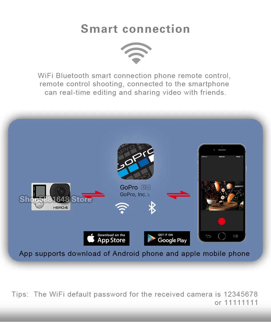 Gopro hero 4 black 4k30 frames Ultra HD waterproof action camera 12 megapixel Waterproof outdoor sports camera