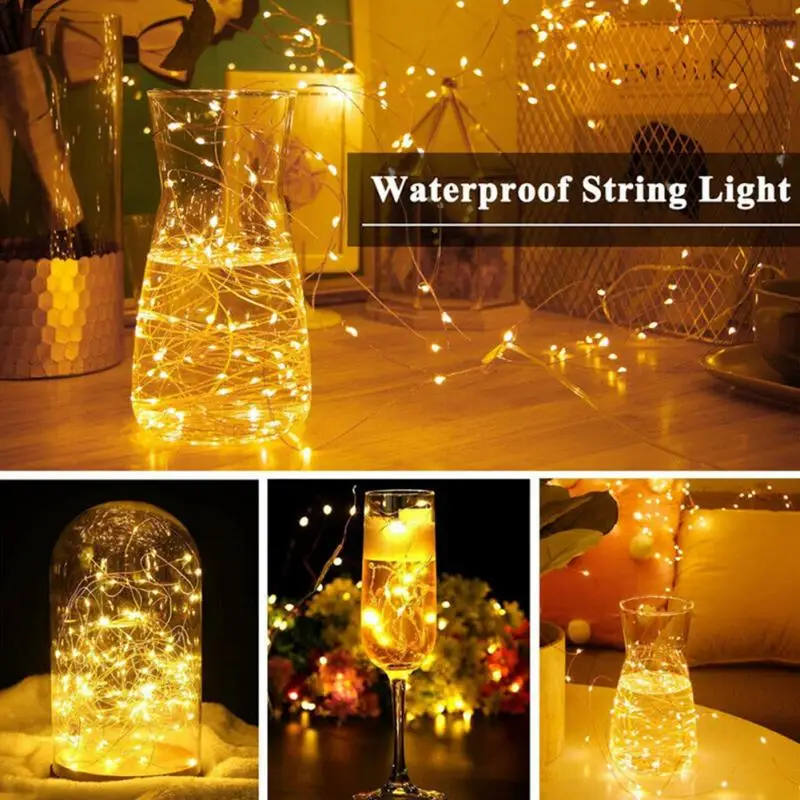 Bedroom LED String Light Christmas Decor USB Camping Remote Control Outdoor Waterproof Wedding Fairy Tree Hanging Indoor RGB | Лампы и
