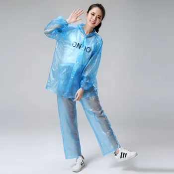 

Transparent Raincoat Set Ladies Women Travel Impermeable Ladies Waterproof Raincoat Gabardina Mujer Rain Gear Poncho KK60YY