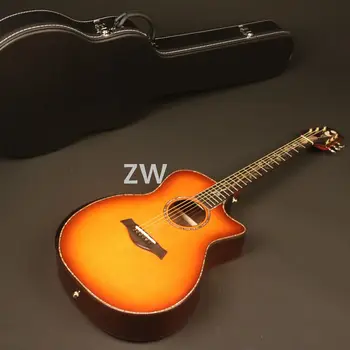 

Handmade Limited Edition Acoustic Guitar Solid Sitka Spruce Top Bone Nut &Saddles Real Abalone Inlay Slim Neck Ebony Fingerboard