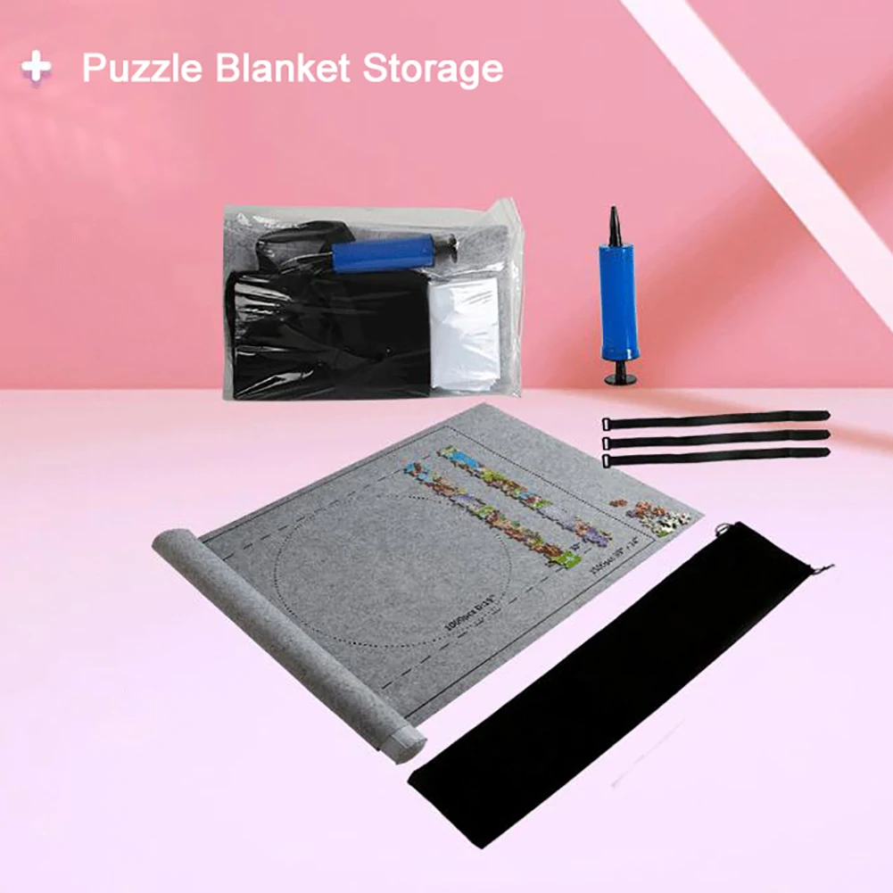 Jigsaw Storage Mat Puzzle Blanket Mat Felt Storage Roll Up For Up To 1500 Pieces