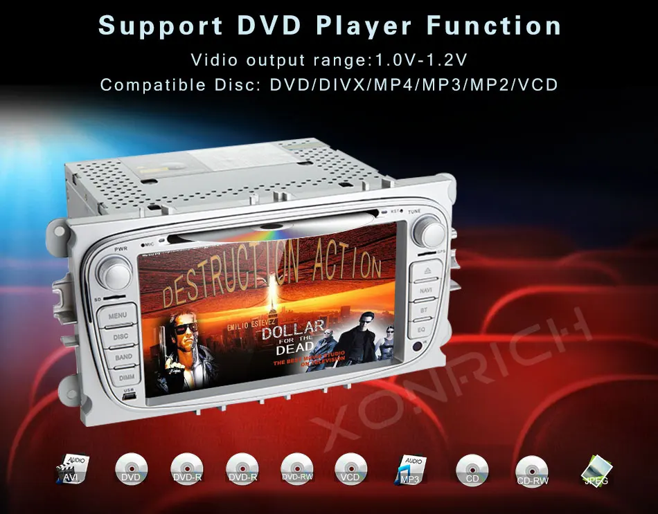 Best 2 Din Car Radio DVD Player for FORD/Focus 2 3 S-MAX/Mondeo 4 C-MAX/Galaxy Kuga Multimedia GPS Navigation Head unit Stereo Audio 11