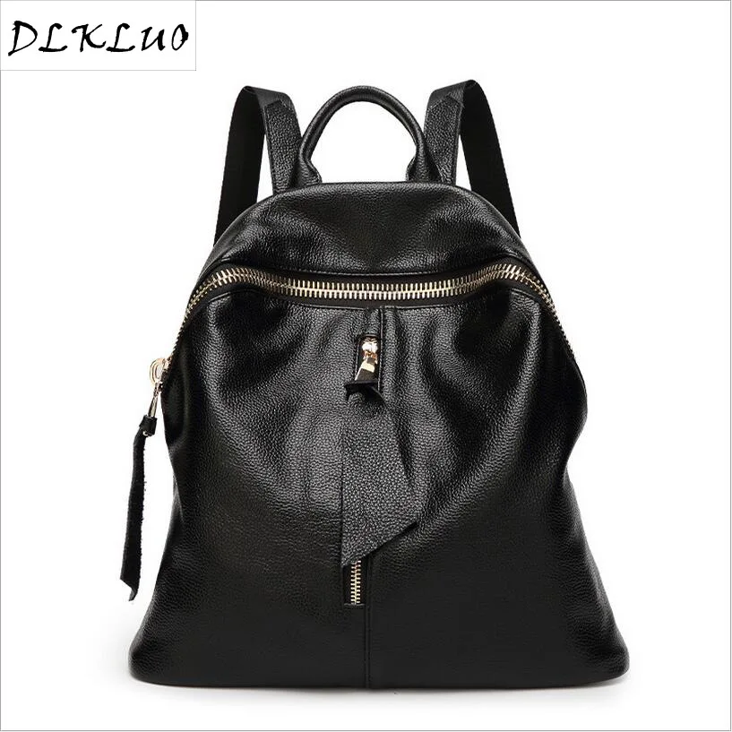 

Bag Women's 2020 Backpack Korean-style Origional Versitile Fashion Travel Bag Cowhide Large Zipper Backpack