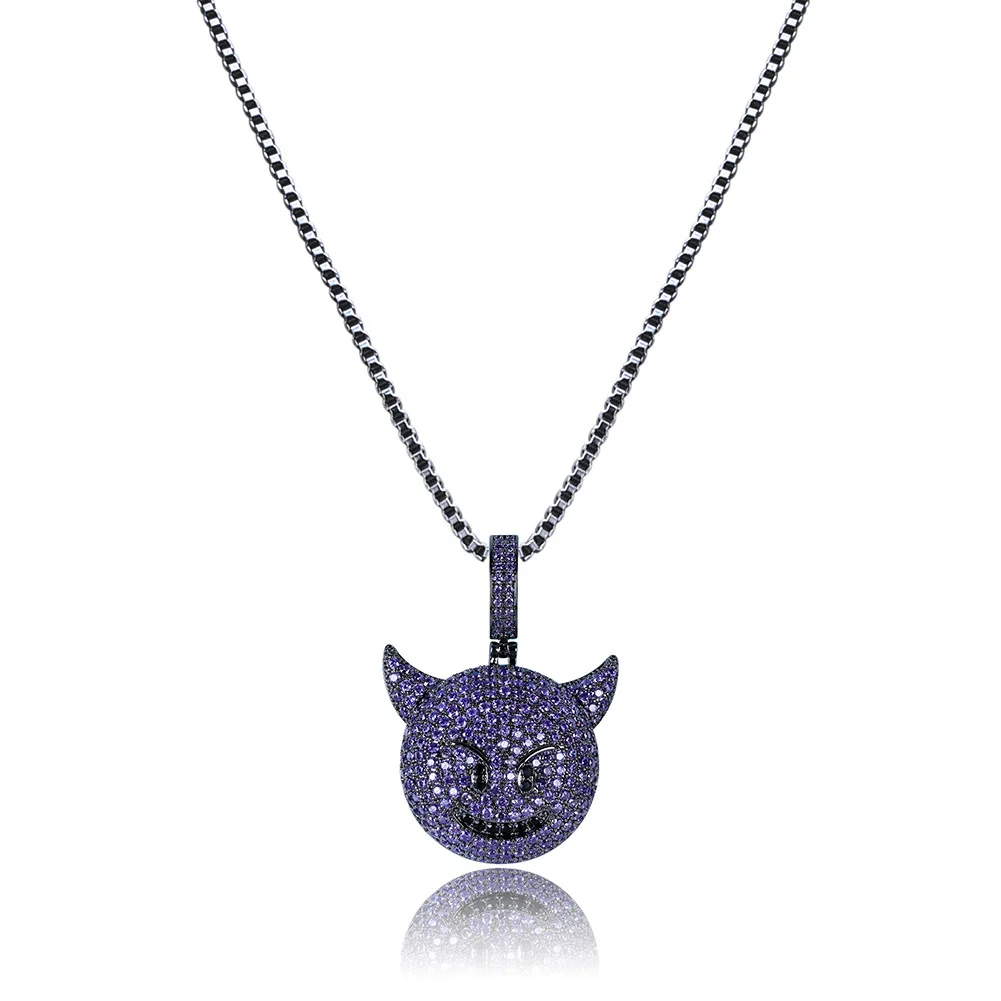 

Hip Hop Jewelry High Quality Iced Out Chain 18K Gold Plated Bling CZ Simulated Diamond Animal Expressions Pendant Necklace