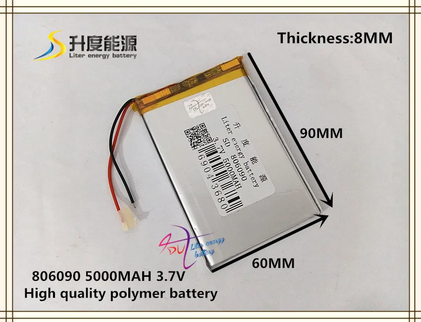 3,7 V 5000mAH 806090 полимерный литий-ионный/литий-ионный аккумулятор для планшетного компьютера power bank модель самолета gps dvd Автомобильный видеорегистратор