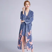 Новинка, зимний комплект для отдыха из 2 предметов, женская ночная рубашка, банный халат, комплект кимоно 91633