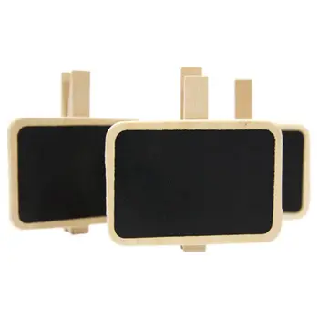 

6 Wooden Clothespins Clips with Slate - 90mm