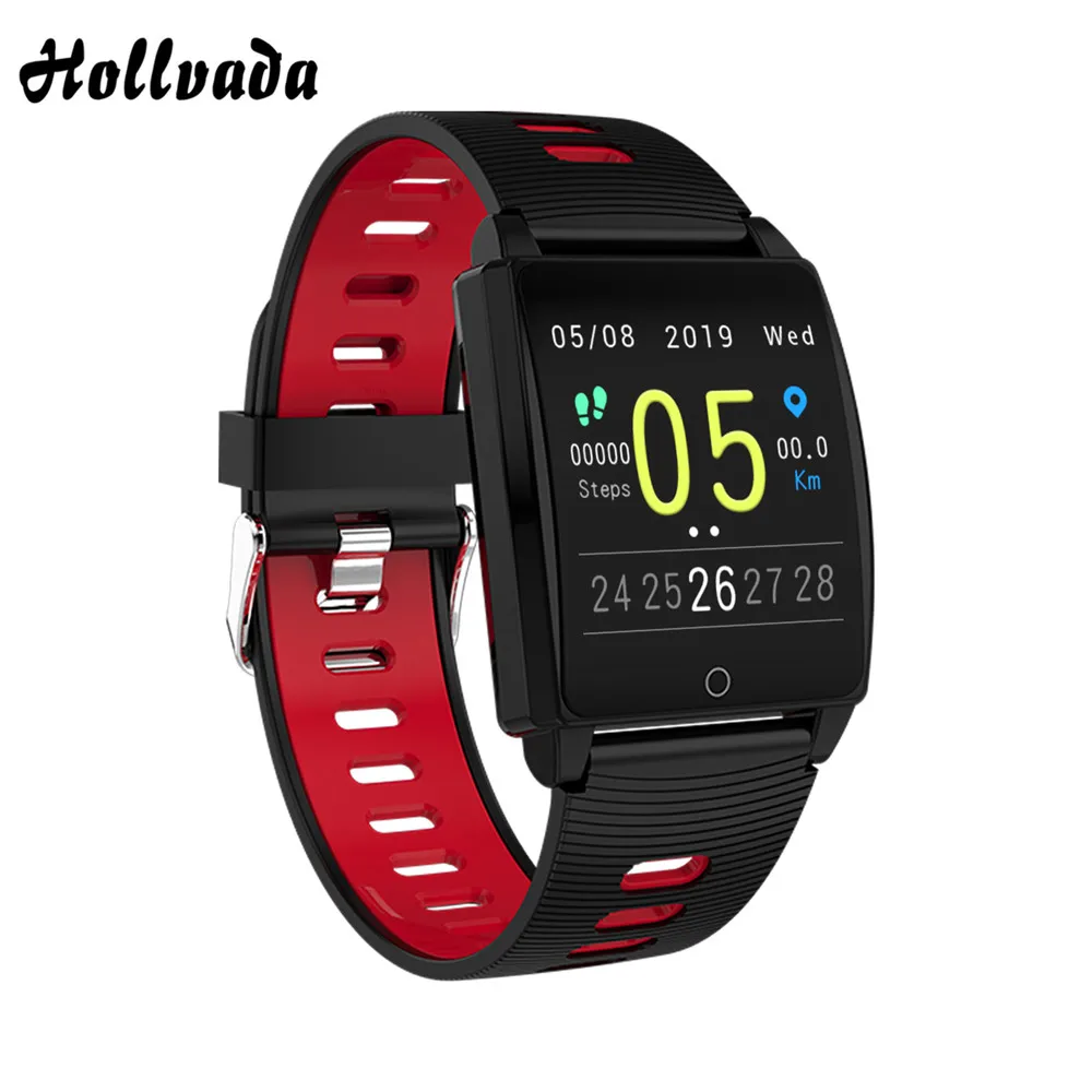 black red Умные часы ip67 AK18 браслет измерение давления и пульса Водонепроницаемый Bluetooth Шагомер фитнес-трекер для Android iOS - Цвет: black red