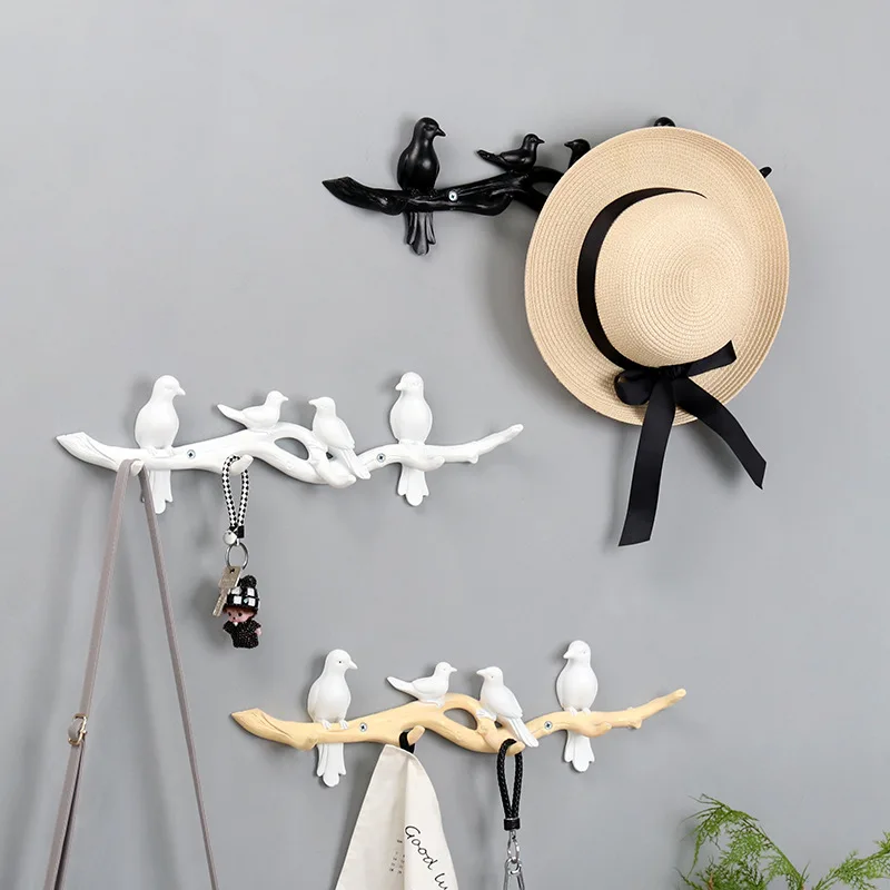 Креативная 3D фигурка птицы из смолы вешалка крючок Пробивной ключ держатель
