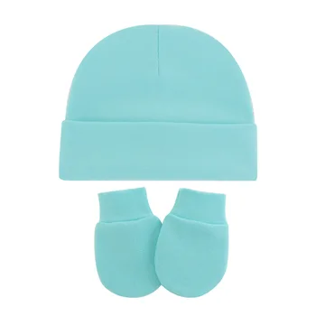 3pcs Baby Infants Anti Scratching Cotton Gloves+Hat Set Newborn Face Protection Scratch Mittens Warm Cap Kit 14
