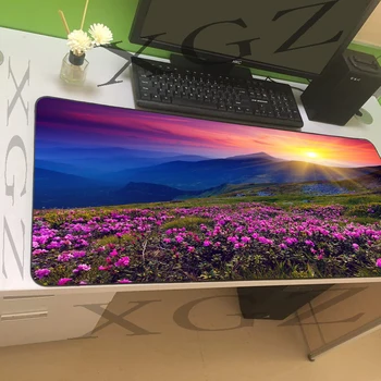 

XGZ Beautiful Sunset Flower Sea Lock-edge Game Mousepad Player Large Padmouse Anime Mouse Pad Speed Version CSGO LOL Dota2