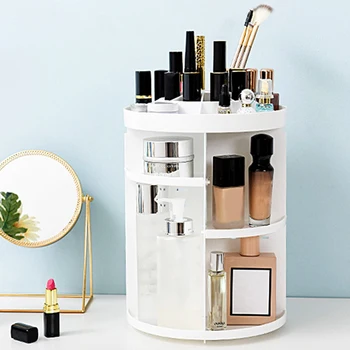 

1PCs 360 Degrees Rotating Cosmetic Storage Display Holder Adjustable Makeup Brushes Lipsticks Cosmetic Storage Box