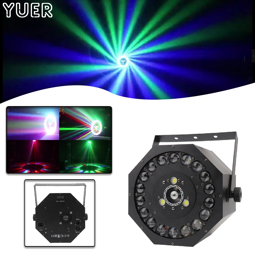 Proyector láser 1 para escenario, dispositivo de luz RGB de 18x3W con DMX512, efecto estroboscópico, Control de música, para fiestas, discotecas, bailes, bares y clubs - AliExpress Luces e iluminación