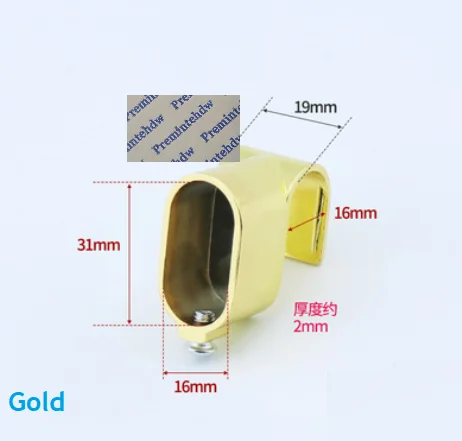 Gold Hook 2 шт./лот Верхнее Крепление овальный шкаф для шкафа подвесной стержень угловой кронштейн фланец T Поддержка блестящий хром Бронза Золото никель цинк 2 способа - Цвет: Gold Hook