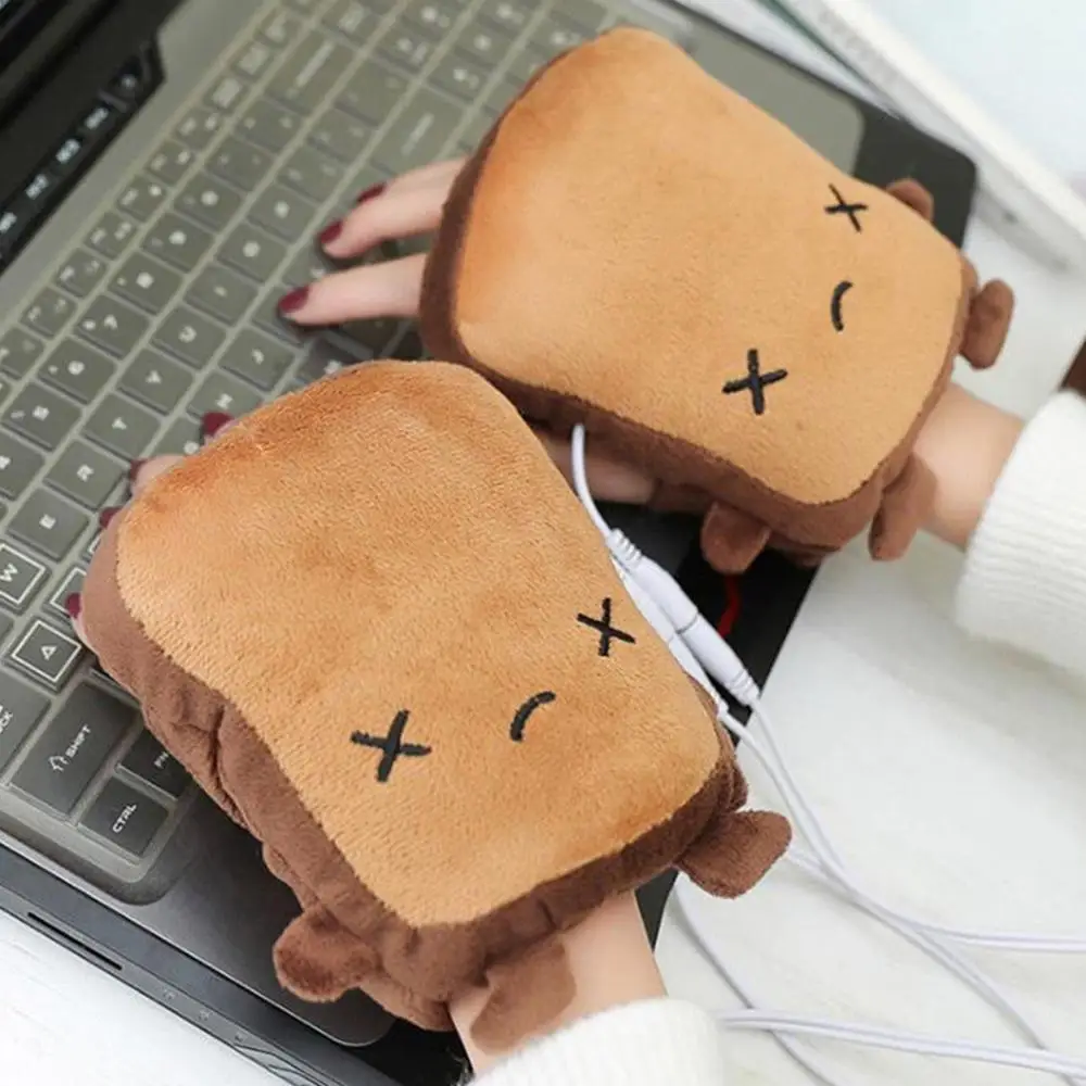 1 пара с питанием от USB перчатки подогревом Милые Электрические зимние руки