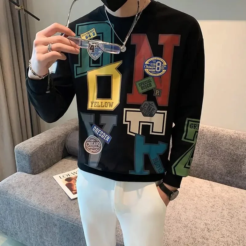 

Men Hoodies Autumn 2021 Funny Print Letter Sweatshirt Oversized Streetwear Sweatshirts Hip Hop Cool Pullover Tops