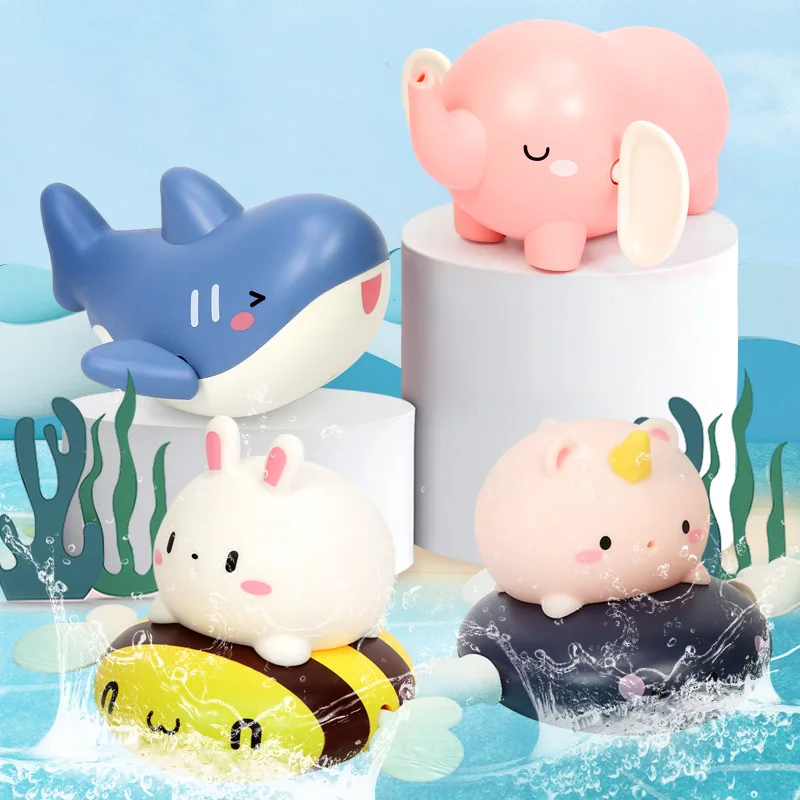 2021 bebé juguetes de baño para niños de 2 a 4 años de edad mecánica de viento de hasta tiburón bebé ducha bañera juguetes 0 12 meses mal Speelgoed