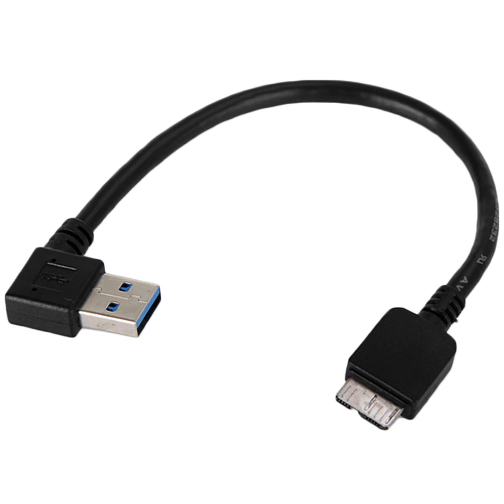 

USB 3.0 A Angled 90 Degree to Micro B Data Cable External Hard Drive Disk HDD High Speed SSD Data Cord