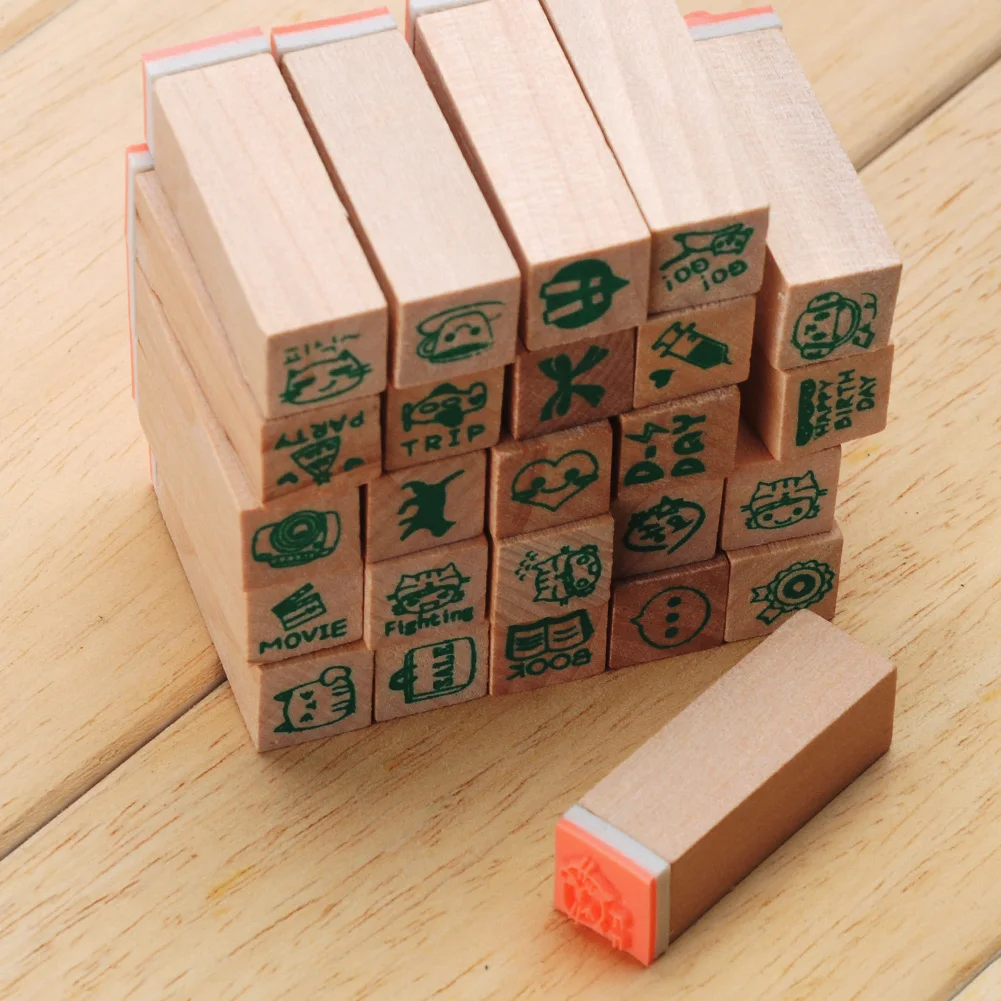 2 поделки альбом DIY украшения марки прекрасные печатки набор деревянный дневник письмо DIY ремесло штамп
