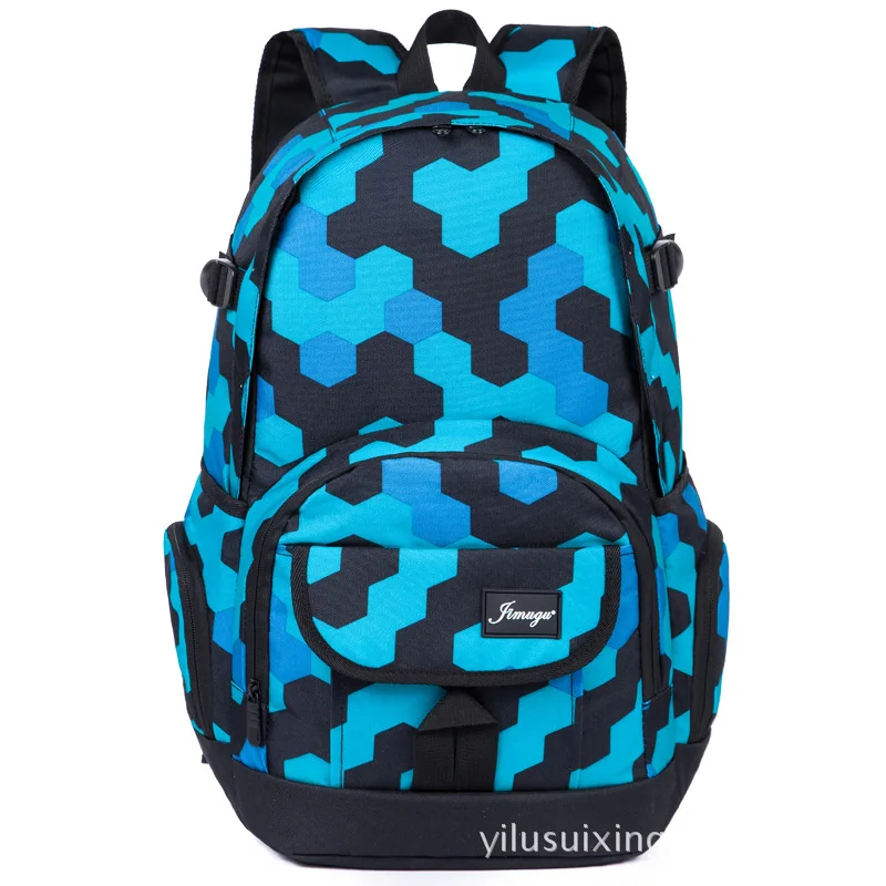 Водонепроницаемый рюкзак, вместительный рюкзак для средней школы - Цвет: Черный