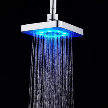 

5 LED Lights Handing Rainfall Shower Head Romantic Automatic Magic 7 Color Single Round Head RC-9816 for Water Bath Bathroom New