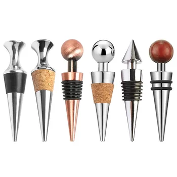 

6pcs Simple Style Red Wine Stopper Practical Champagne Bottle Stopper Wine Plug for Home Bar Restaurant (Mixed Style and Color)