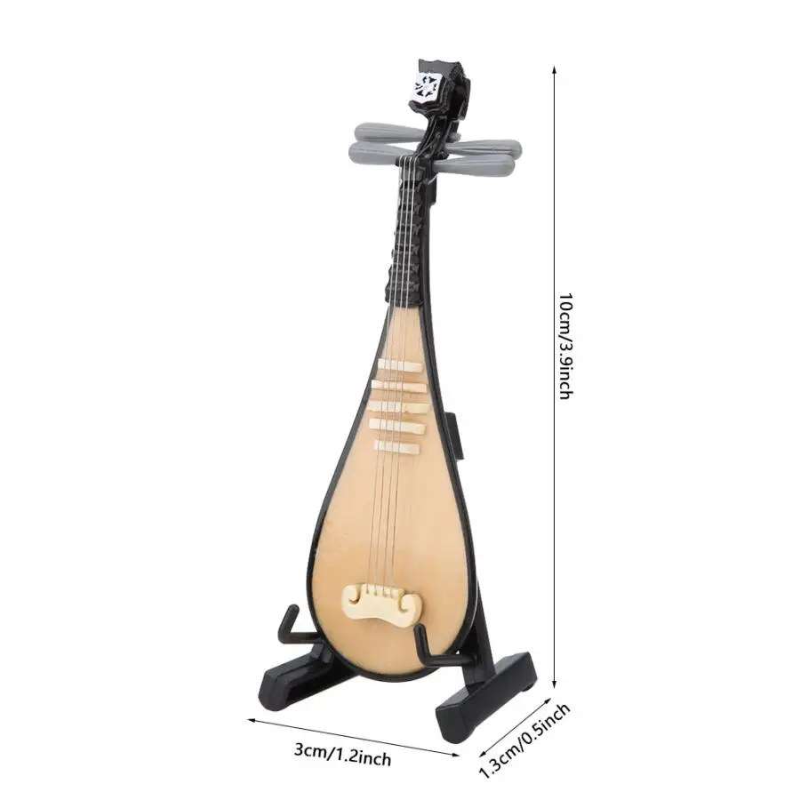 As shown Деревянные маленькие lute подарок музыкальный инструмент модель дисплей миниатюрные украшения ремесло Домашний декор - Color: As shown