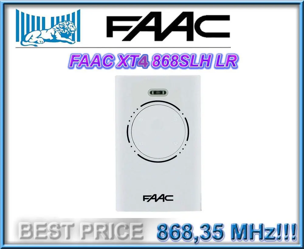 FAAC XT4 868 4 шт. Высокое качество для FAAC XT2 XT4 двери гаража дистанционного управления 868,35 МГц - Цвет: FAAC XT4 868