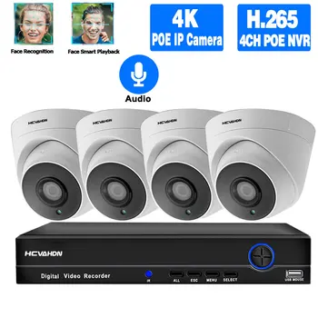 

4k NVR Kit CCTV camera Security system kit POE 5MP IP Camera Set Indoor Audio Night vision Dome video Surveillance System XMEYE