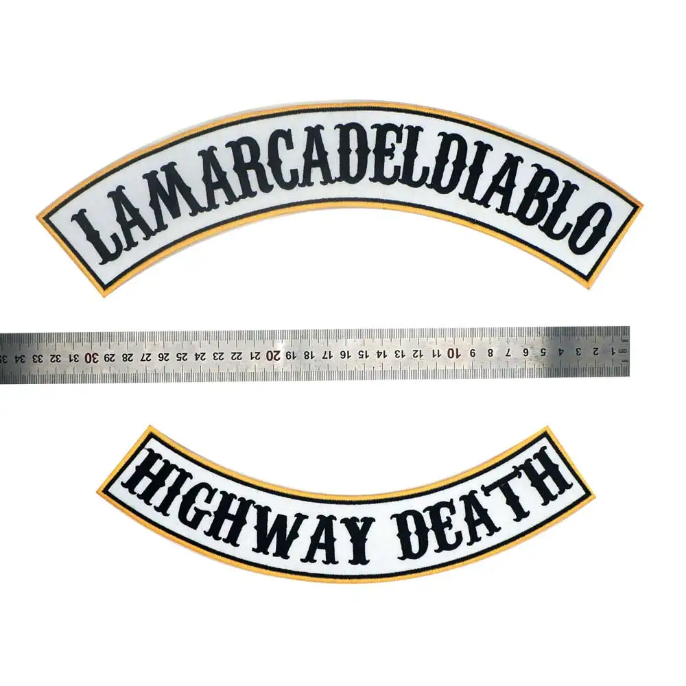 LAMARCADELDIABLO HIGHWAY DEATH вышитая аппликация, этикетка для шитья панк байкерские нашивки 5 шт./лот