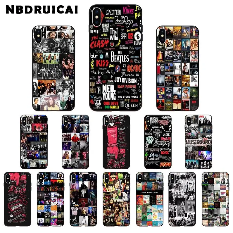 NBDRUICAI классический рок н ролл альбомы коллаж телефонный чехол для iPhone 11 pro XS MAX 8 7 6