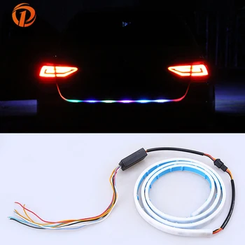 

POSSBAY 1.2M Colorful LED Strip Car Trunk Tailgate Lamp Flash Turn Signal Light Bar RGB LED Strip Trunk Lights Reverse Lamps